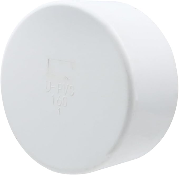 6.3" PVC Pipe End Cap Fitting White | Round Pipe Hole Plugs, Pipe Plug Socket - Image 3