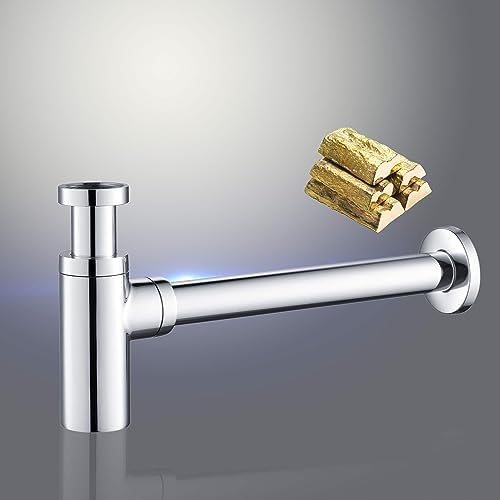 KIBI Round Bottle Trap for Bathroom Sink – Decorative Solid Brass Round Bottle - Image 3