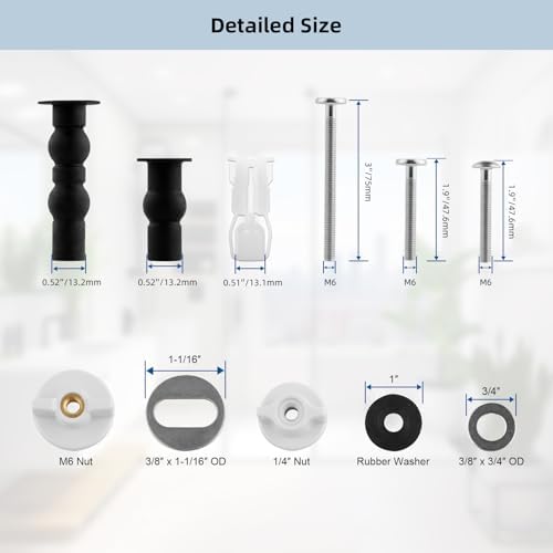 Hibbent Universal Toilet Seats Screws and Bolts, Metal Toilet Seat Hinges Bolt - Image 5