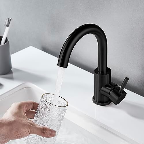 Wet Bar Sink Faucet Single Hole, Matte Black Single Handle Faucet - Image 2
