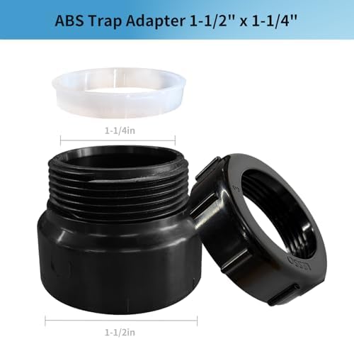 LESSO ABS Trap Adapter, 1-1/2 x 1-1/4 Inch ABS Female Pipe Fitting, SCH40 White - Image 2