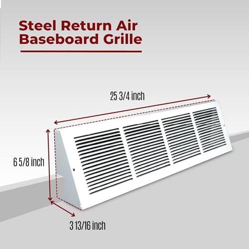 Fits 24x6 Duct Opening | Steel Triangular Baseboard Return Air Grille by Handua - Image 2