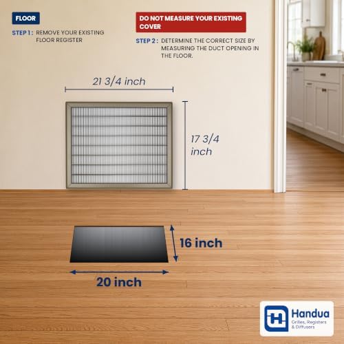 Fits 16x20 and 20x16 Duct Opening | Return Air Floor Grille by Handua | - Image 2