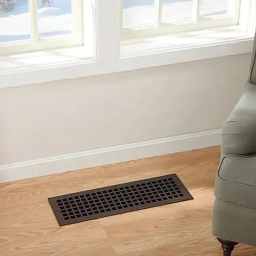 "Reggio Register Square Series Pattern Floor Grille, Oil-Rubbed Bronze Steel - Image 2