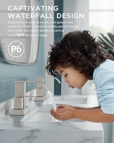 FORIOUS Bathroom Sink Faucet 4 Inch Centerset 2 or 3 Hole Brushed Nickel - Image 6