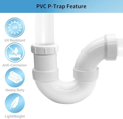 LESSO P Trap PVC 1.5 Inch, 1-/2" Pipe RV Drain Bathroom Kitchen Sink - Image 6