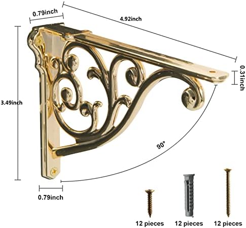 Khtumeware Ornate Decorative Shelf Brackets, 5-inch Small wall Mounted Shelving - Image 2