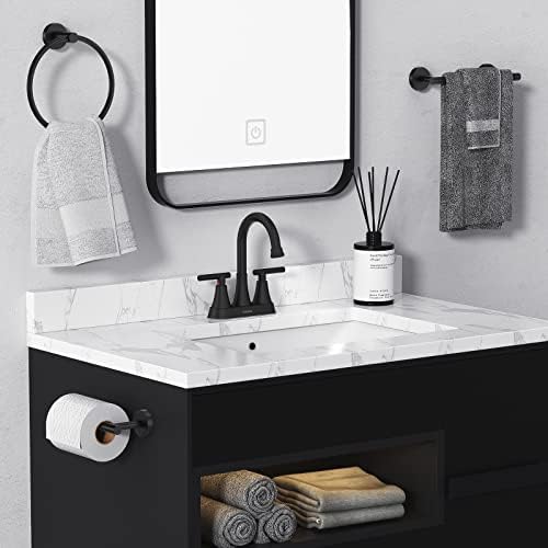 Matte Black Bathroom Faucet, Hurran 4 inch Centerset 2-Handle Lead-Free - Image 6
