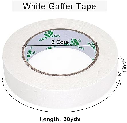 BOMEI PACK White Gaffer Tape, Matte Non-Reflective, 1inch x 30yds No Residue - Image 3