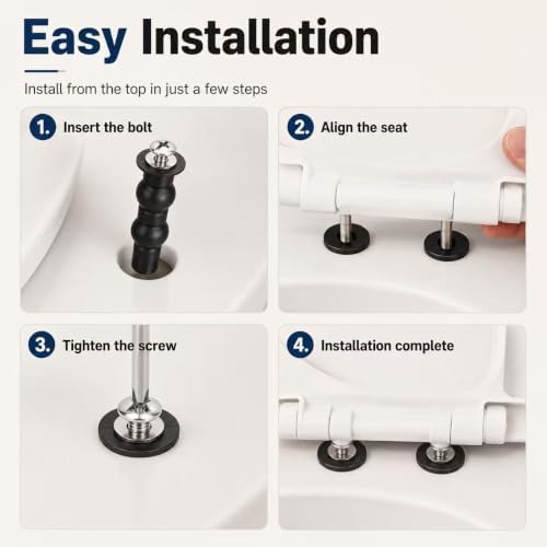 Toilet Seat Screws Replacement Kit, Universal Top Mount Bolts, 6 Pack - Image 7