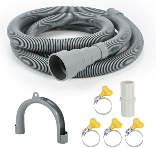 5ft Universal Washing Machine Drain Hose Extension Kit, 7-Piece Set by WURJHSONG