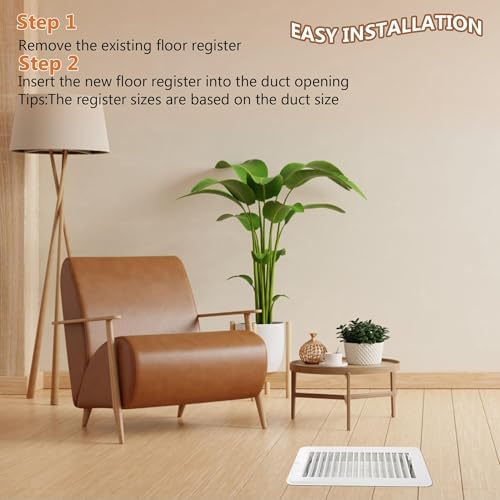 4" X 8" Floor Register 4 Pack White Floor Vent Covers Heavy Duty Floor Vent - Image 5