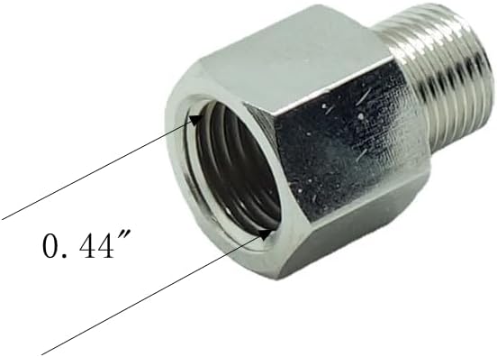 1 Piece 1/4" NPT Pipe Female x M12 x 1 Male Metric Gauge Adapter Brass Nickel - Image 2