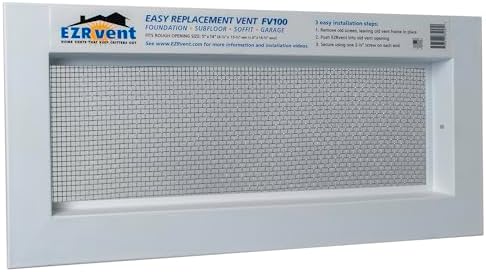 FV100-8H Easy Replacement Vent, Foundation Crawlspace and Garage 5x14 Rough by EZRventHomeReplacementVents