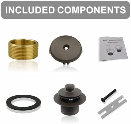 WELSAN Oil Rubbed Bronze Tub Drain and 1 Hole Faceplate Overflow Bath Kit - Image 6