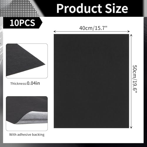 WILLBOND 10 Pcs Self Adhesive Disposable Car Floor Mats, Felt 15.7"x19.6" - Image 2