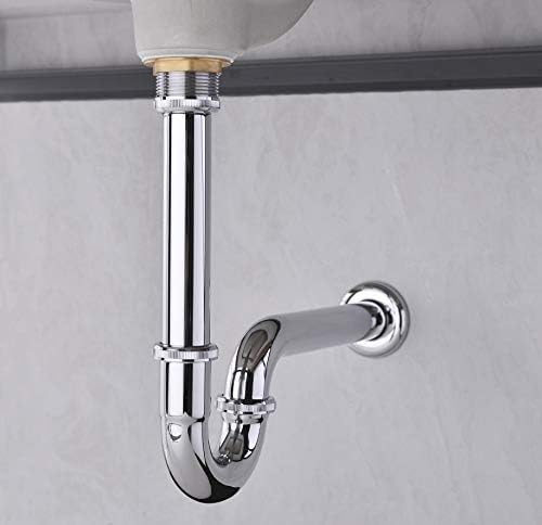Brass P Trap, 1 1/4 Bathroom Basin Sink Waste Trap Drain Kit - Image 2