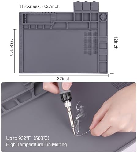 Premium Heat Resistant 932°F Magnetic Soldering Mat, 17.3'' x 11.8'' - Image 6