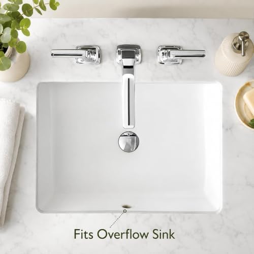 Bathroom Sink Drain with Overflow, Big Cap Pop Up Drain - Image 2