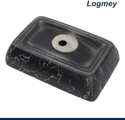 Logmey Rectangle Marble Black Vessel Sink - Image 6