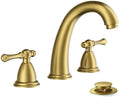 FORIOUS Bathroom Faucet 3 Hole Widespread 8" Sink Faucets Brushed Gold by FORIOUS