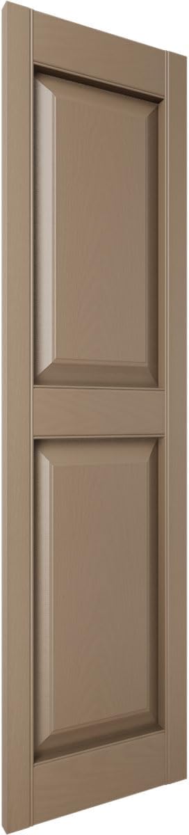 12"W x 35"H Lifetime Vinyl, Standard Two Equal Panels, Raised Panel Shutters - Image 3