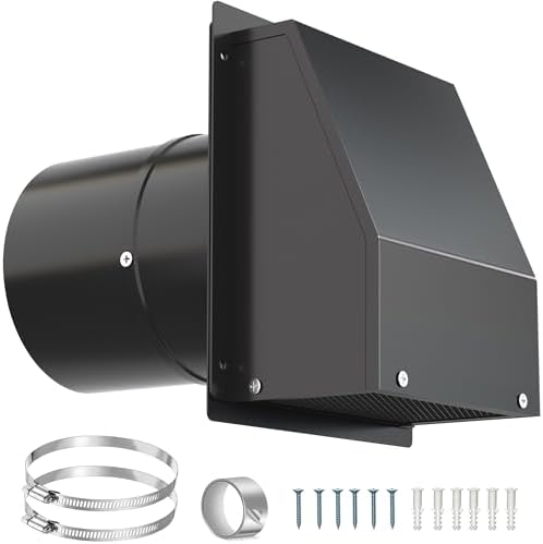 4 Inch Dryer Vent Cover Outside, Hooded Wall Vent by Home
