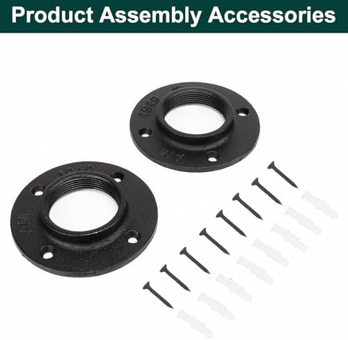 Industrial Pipe Floor Flange, Heavy Duty Malleable Iron Pipe Fittings, Wall - Image 6