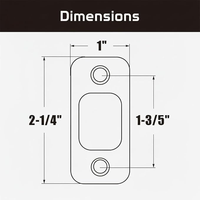 Deadbolt Strike Plate, Round Corner - Image 3