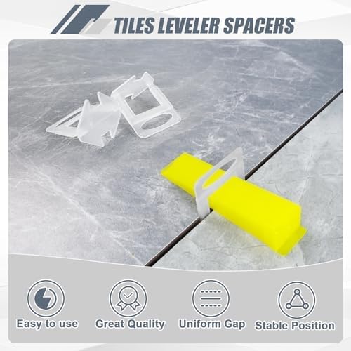 Storystore 2400pcs Tile Leveling System Clips 1/8 Inch Tile Spacers | Tile - Image 7