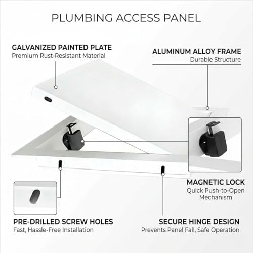 Magnetic Plumbing Access Panel for Drywall, Easy Install Wall Cover Plate for - Image 2