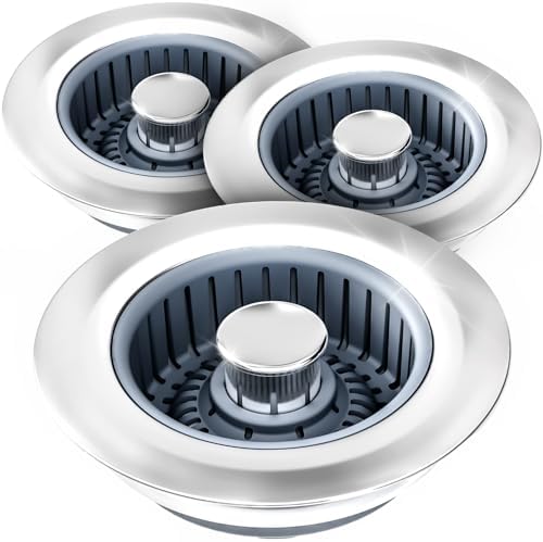 zaa 3 in 1 Kitchen Sink Drain Strainer Stopper Removable Basket Pop-Up by zaa