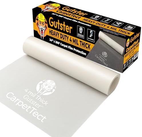 CarpetTect Floor Protection 24" x 200' | Heavy-Duty 4Mil Carpet Protection Film by GUTSTERTOOLS