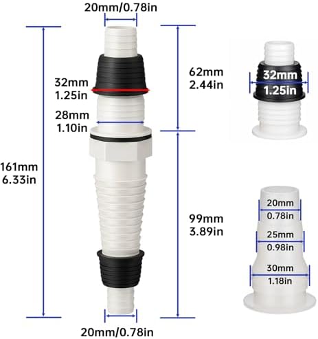 Universal Drain Pipe Connector, Washing Machine Drain Hose Extension Fitting - Image 2