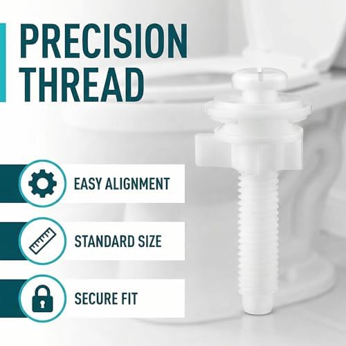 2 Pieces Plastic Toilet Seat Screws Plastic Bolts, Nuts & Washers Parts Kit - Image 4