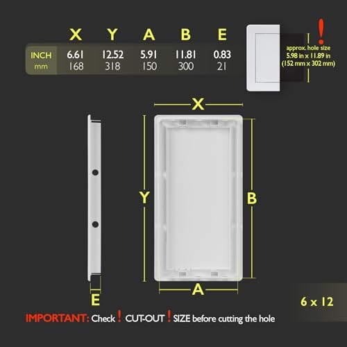 6x12 Access Panel for Drywall and Ceiling – White ABS Plastic Door Panel - Image 2