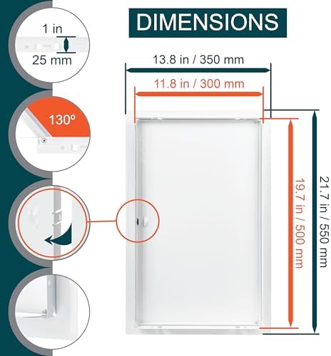 12" x 20" White Metal Access Panel - Image 2