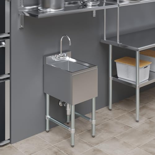 14.5 in. x 19 in. One Compartment Stainless Steel Under bar Sink - Image 6