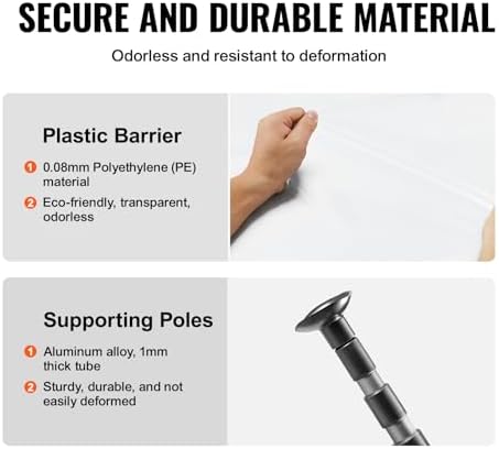 VEVOR Dust Barrier Poles, 12 Ft Poles - Image 4