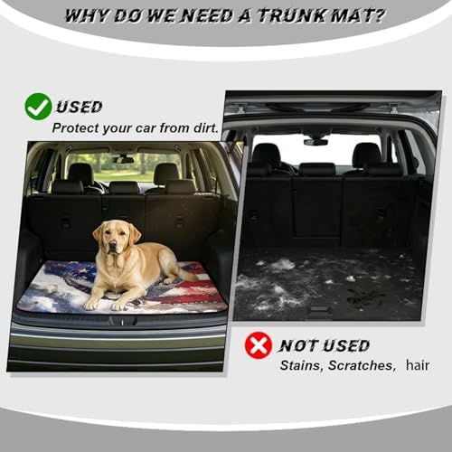 ELEQIN Car Trunk Mat, All Weather Cargo Liner Trunk Protection, American Flag - Image 4