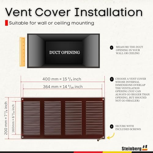 Steinberg14 Brown Vent Cover 14x6 - Image 5