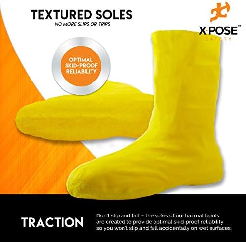 Xpose Safety Heavy-Duty .35mm PVC Yellow Raincoat Jacket & Hazmat Boot & Shoes - Image 5