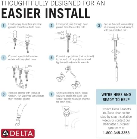 Delta Vesna Brushed Nickel Bathroom Faucet 3 Hole, 8 Inch Widespread Bathroom - Image 5