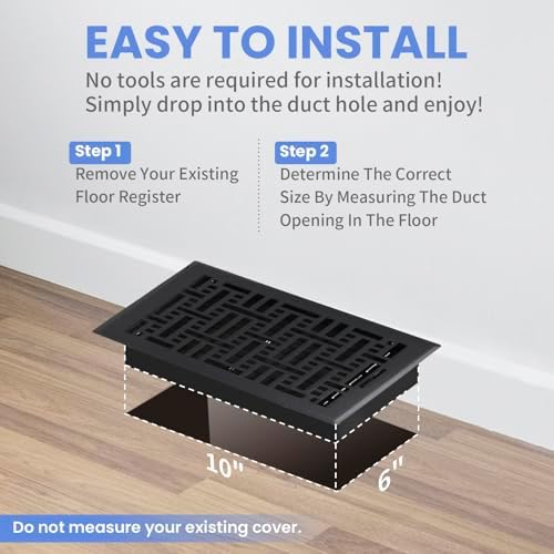 Howeall 6x10 Inches 2 Pack Heavy Duty Walkable Floor Register - Image 6