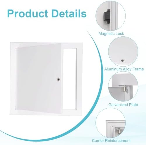 PATIKIL Drywall Access Panel 13x13 Inch, Aluminum Frame Wall Hole Cover - Image 3