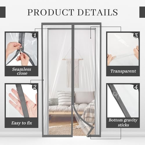 Amylove Zipper 60" x 102" Dust Barrier Door Temporary Wall Kit, 5 x 8.5 Ft - Image 3