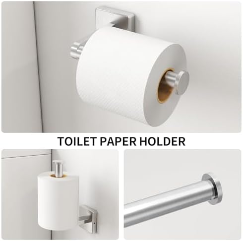 KLJKPA Brushed Nickel Bathroom Hardware Set, 24 inch Bathroom Towel Holder - Image 5