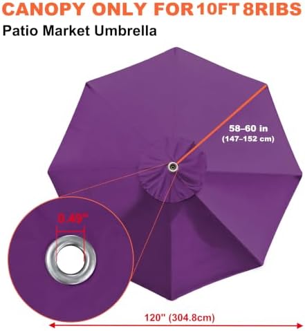 EliteShade USA 10FT Patio Umbrella Replacement Covers 8 Ribs Market Umbrella - Image 3