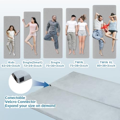 KingChii CertiPUR-US Memory Foam Camping Mattress, Portable Roll Up Travel Car - Image 4
