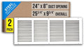Fits 24x8 Duct Opening | Steel Return Air Grille by Handua | Vent Cover Grill by Handua